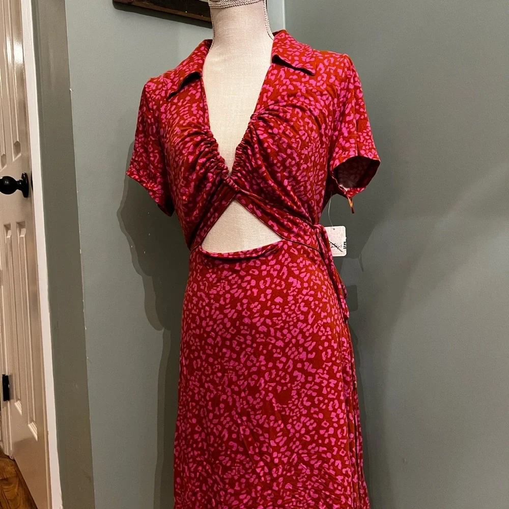 Free People Red Dress Size XL Baby Doll Summer Womens.